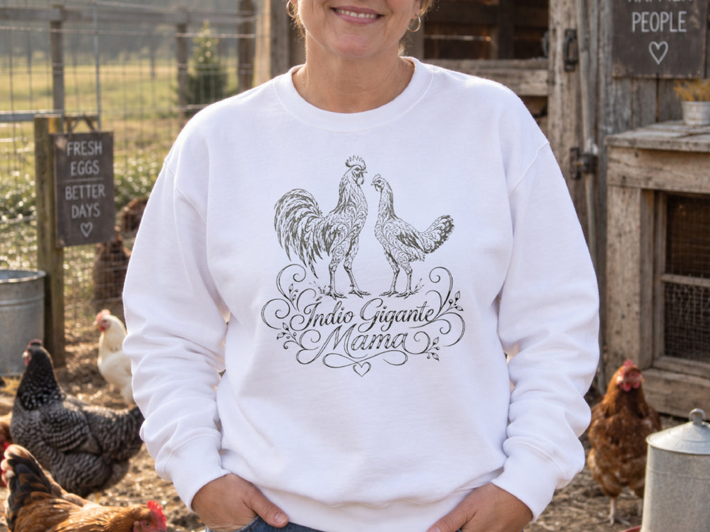 Indio Gigante Mama Chicken Sweatshirt, Indio Gigante Chicken Lover Crewneck, Chicken Mom Gift, Backyard Flock Sweater