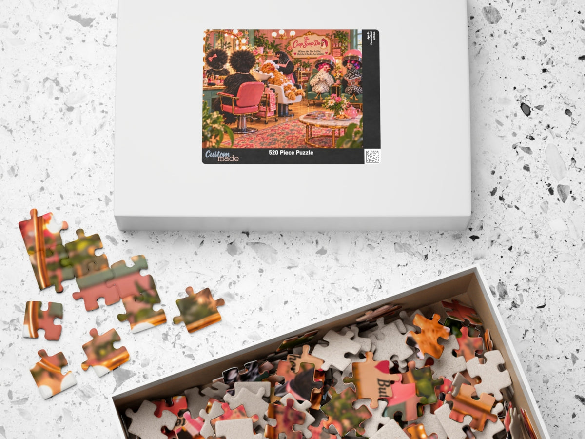 Chicken Hair Salon Puzzle, Funny Chicken Jigsaw Puzzle, The Coop Scoop Do, Chicken Lover Gift