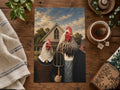 American Gothic Chickens Puzzle, Funny Chicken Jigsaw Puzzle, Chicken Lover Gift, Farmhouse Puzzle