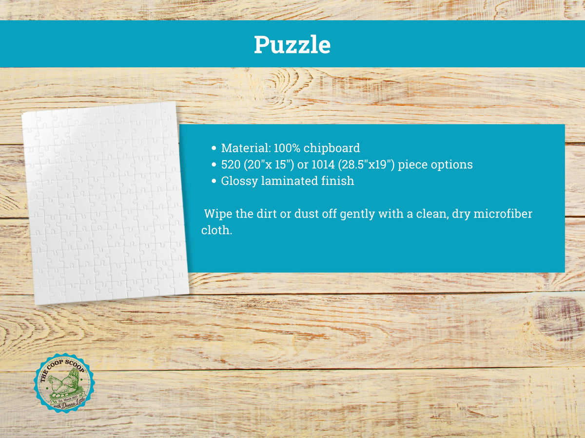 American Gothic Chickens Puzzle, Funny Chicken Jigsaw Puzzle, Chicken Lover Gift, Farmhouse Puzzle