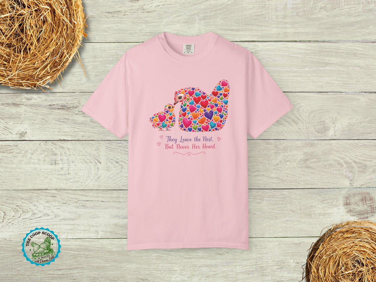 They Leave the Nest But Never Her Heart Chicken Shirt, Chicken Mom Gift, Empty Nest Mom Tee, Mother Hen Shirt, Farm Mom Gift