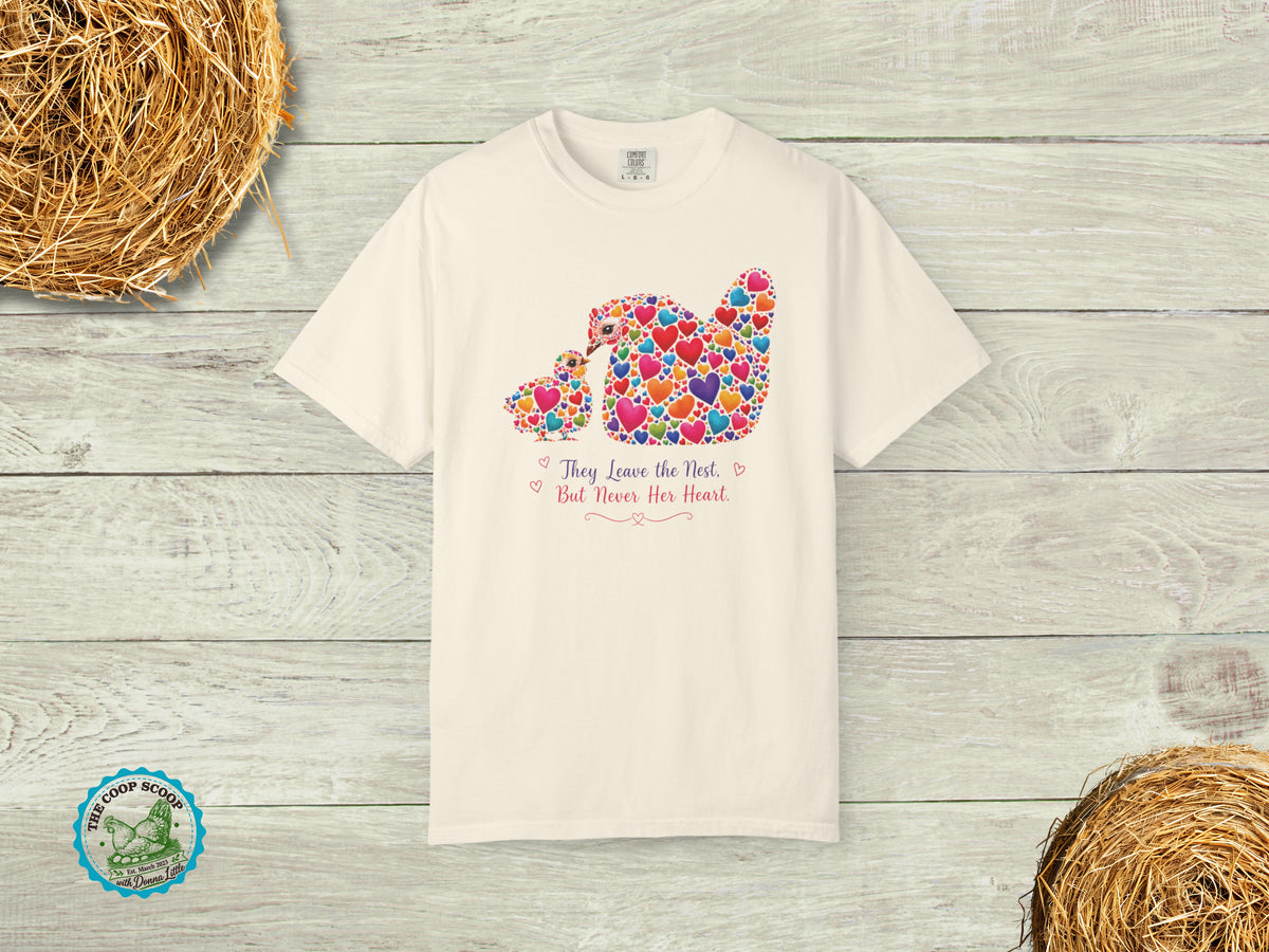They Leave the Nest But Never Her Heart Chicken Shirt, Chicken Mom Gift, Empty Nest Mom Tee, Mother Hen Shirt, Farm Mom Gift