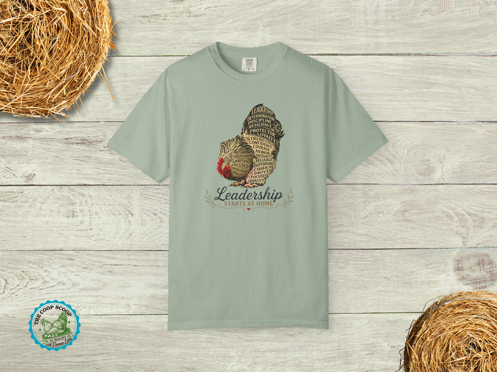 Leadership Starts at Home Chicken Shirt, Motivational Chicken Lover T Shirt, Farm Life Tee, Backyard Chicken Gift