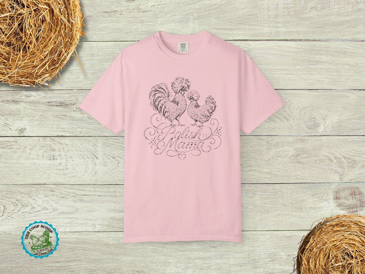 Polish Mama Chicken Shirt, Polish Chicken Lover Tee, Chicken Mom Gift, Crested Hen Shirt, Backyard Chicken T-Shirt