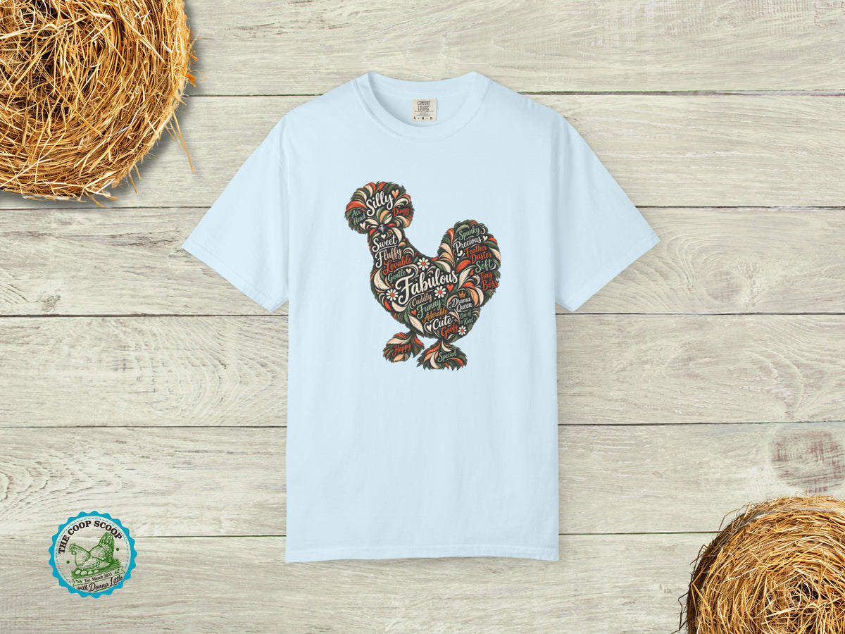 Fabulous Silkie Chicken Shirt, Silkie Chicken Lover Tee, Funny Fluffy Hen Shirt, Chicken Mom Gift, Chicken Word Art T-Shirt