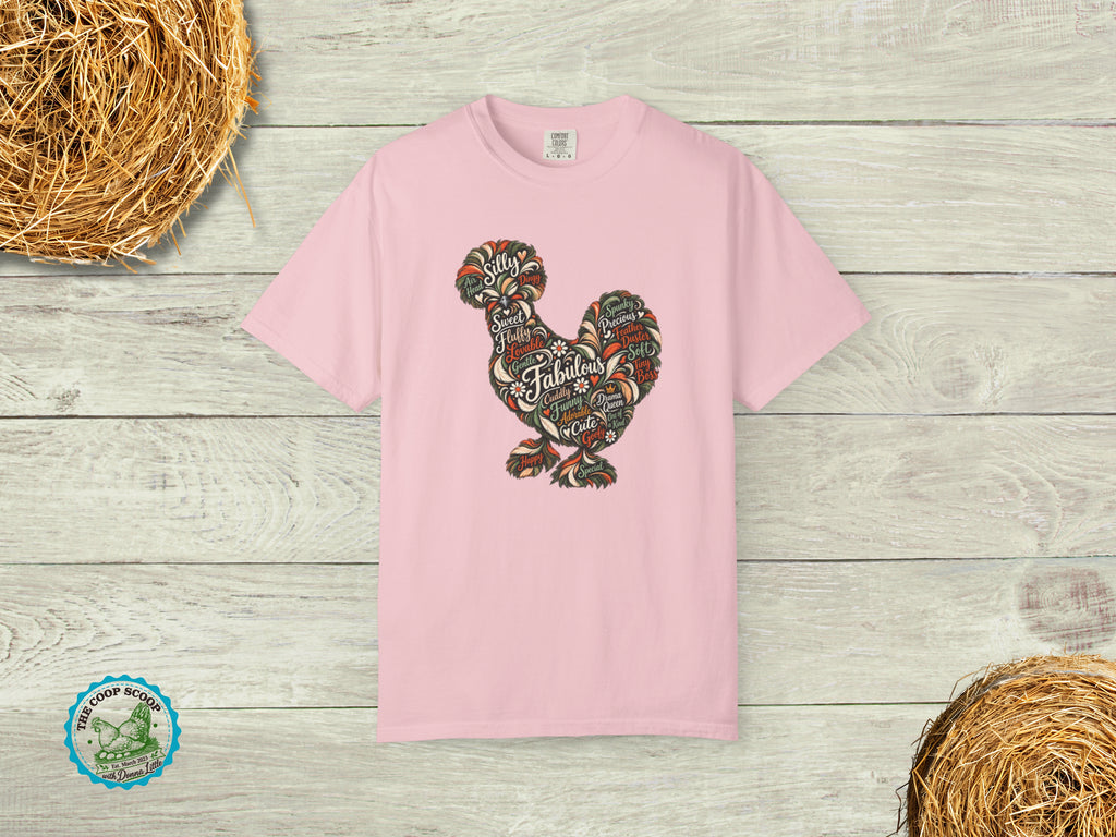 Fabulous Silkie Chicken Shirt, Silkie Chicken Lover Tee, Funny Fluffy Hen Shirt, Chicken Mom Gift, Chicken Word Art T-Shirt