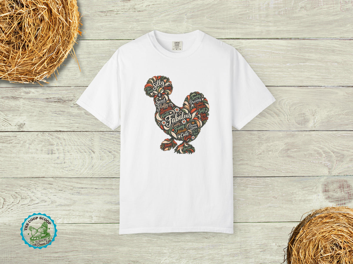 Fabulous Silkie Chicken Shirt, Silkie Chicken Lover Tee, Funny Fluffy Hen Shirt, Chicken Mom Gift, Chicken Word Art T-Shirt