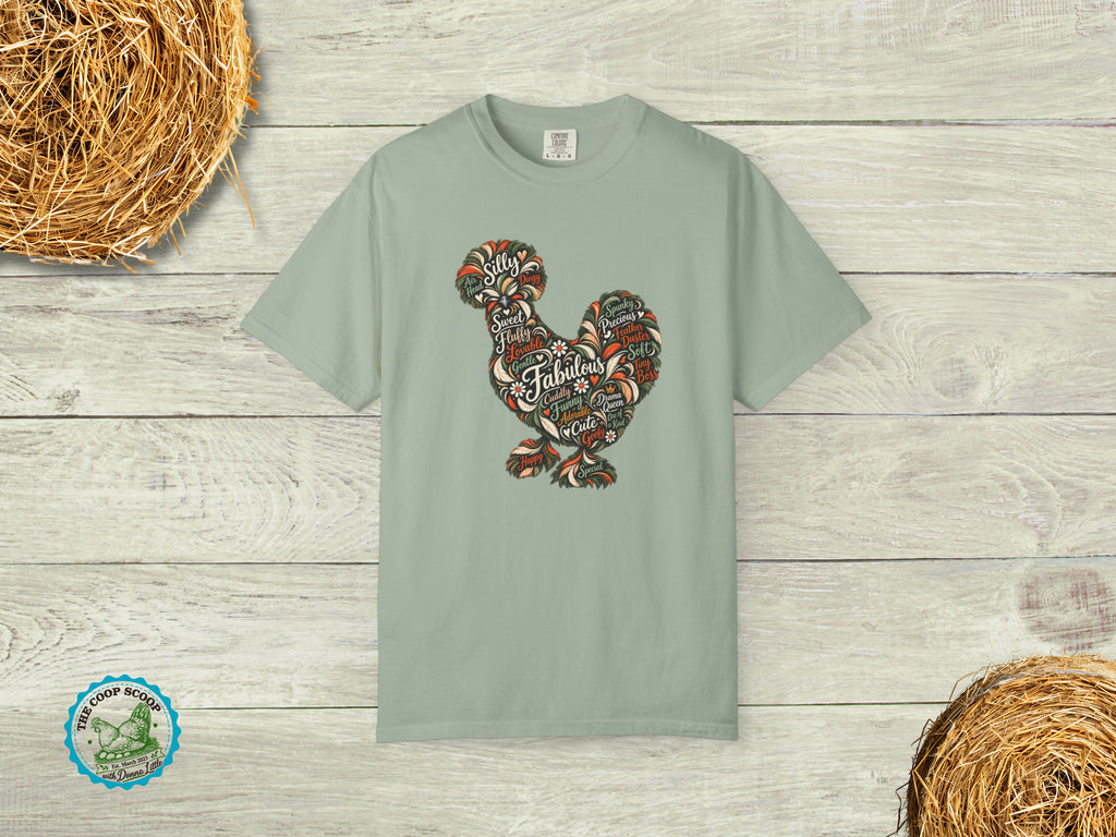 Fabulous Silkie Chicken Shirt, Silkie Chicken Lover Tee, Funny Fluffy Hen Shirt, Chicken Mom Gift, Chicken Word Art T-Shirt