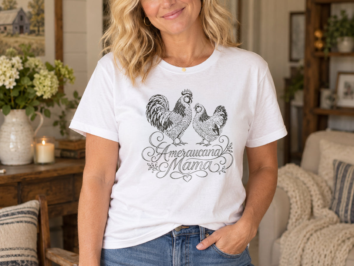 Ameraucana Mama Chicken Shirt, Ameraucana Chicken Lover Tee, Chicken Mom Gift, Backyard Hen Shirt, Poultry Lover T-Shirt