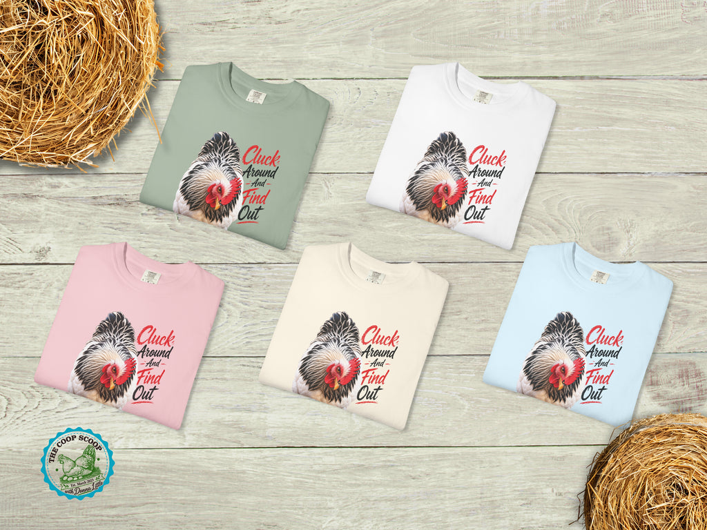 Cluck Around and Find Out Chicken Shirt, Funny Chicken Lover Tee, Chicken Mom Gift, Backyard Hen Shirt, Farm Life T-Shirt