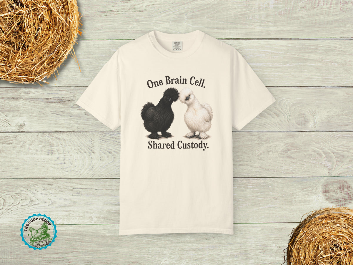One Brain Cell Shared Custody Chicken Shirt, Funny Silkie Chicken Tee, Chicken Lover Gift, Fluffy Hen Shirt, Chicken Mom Gift