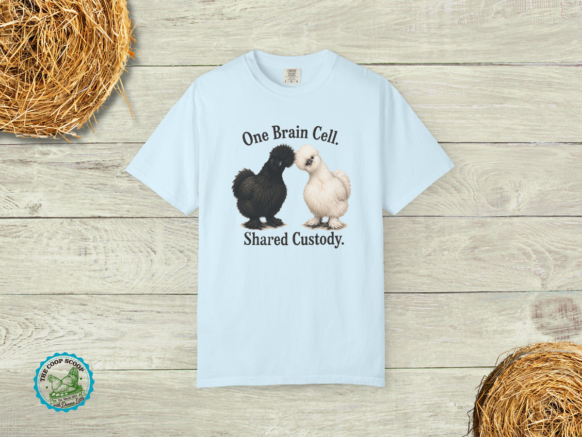 One Brain Cell Shared Custody Chicken Shirt, Funny Silkie Chicken Tee, Chicken Lover Gift, Fluffy Hen Shirt, Chicken Mom Gift
