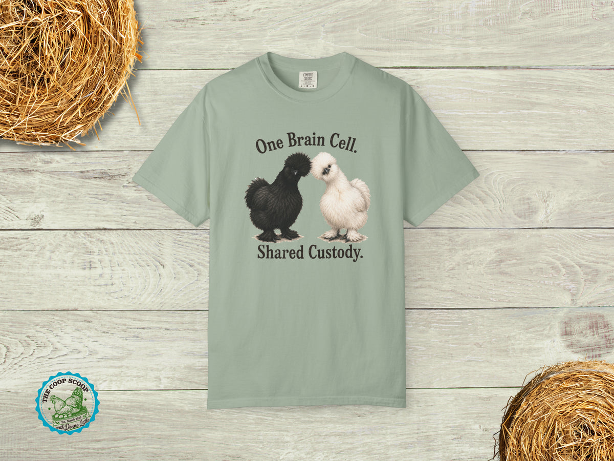 One Brain Cell Shared Custody Chicken Shirt, Funny Silkie Chicken Tee, Chicken Lover Gift, Fluffy Hen Shirt, Chicken Mom Gift