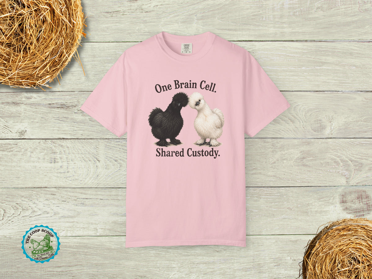 One Brain Cell Shared Custody Chicken Shirt, Funny Silkie Chicken Tee, Chicken Lover Gift, Fluffy Hen Shirt, Chicken Mom Gift
