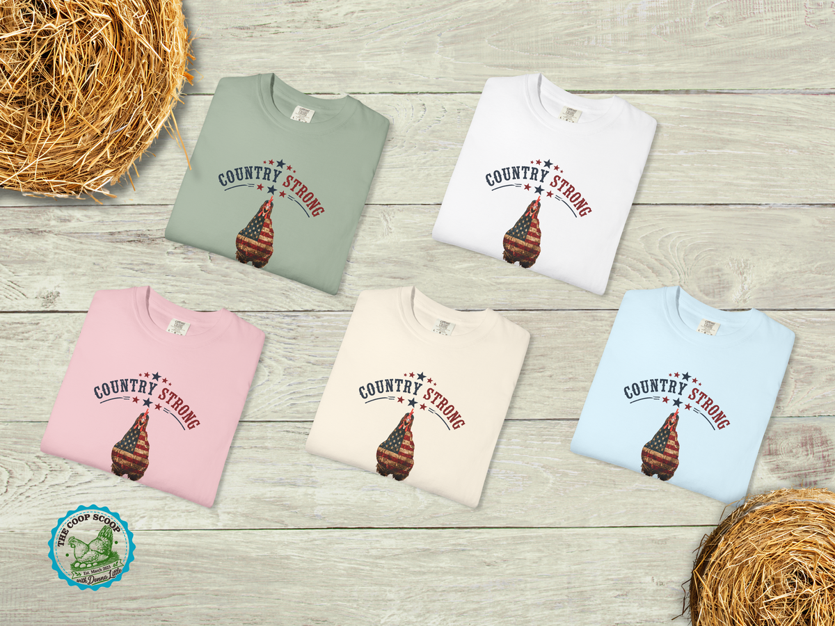 Country Strong American Proud Chicken Shirt, Patriotic Chicken Lover Tee, 4th of July Farm Shirt, Chicken Mom Gift