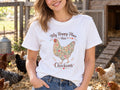 My Happy Place Has Chickens Shirt, Chicken Lover Tee, Chicken Mom Gift, Floral Hen Shirt, Backyard Chicken T-Shirt