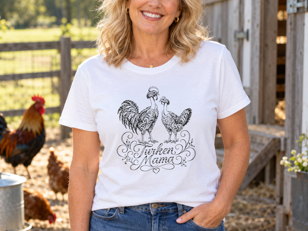 Turken Mama Chicken Shirt, Naked Neck Chicken Lover Tee, Chicken Mom Gift, Backyard Hen Shirt, Poultry Lover T-Shirt