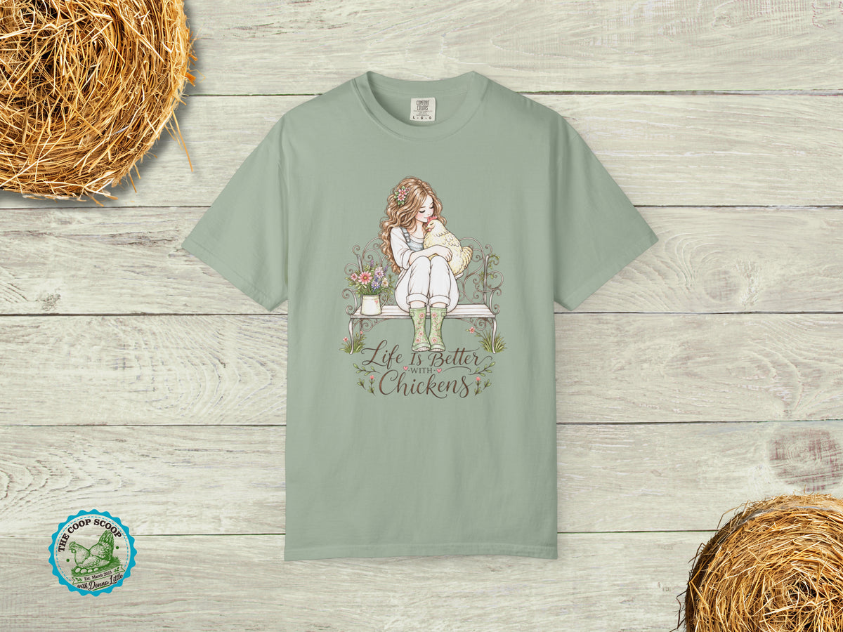 Life Is Better With Chickens Shirt, Chicken Lover Tee, Chicken Mom Gift, Farmhouse Hen Shirt, Backyard Chicken T-Shirt