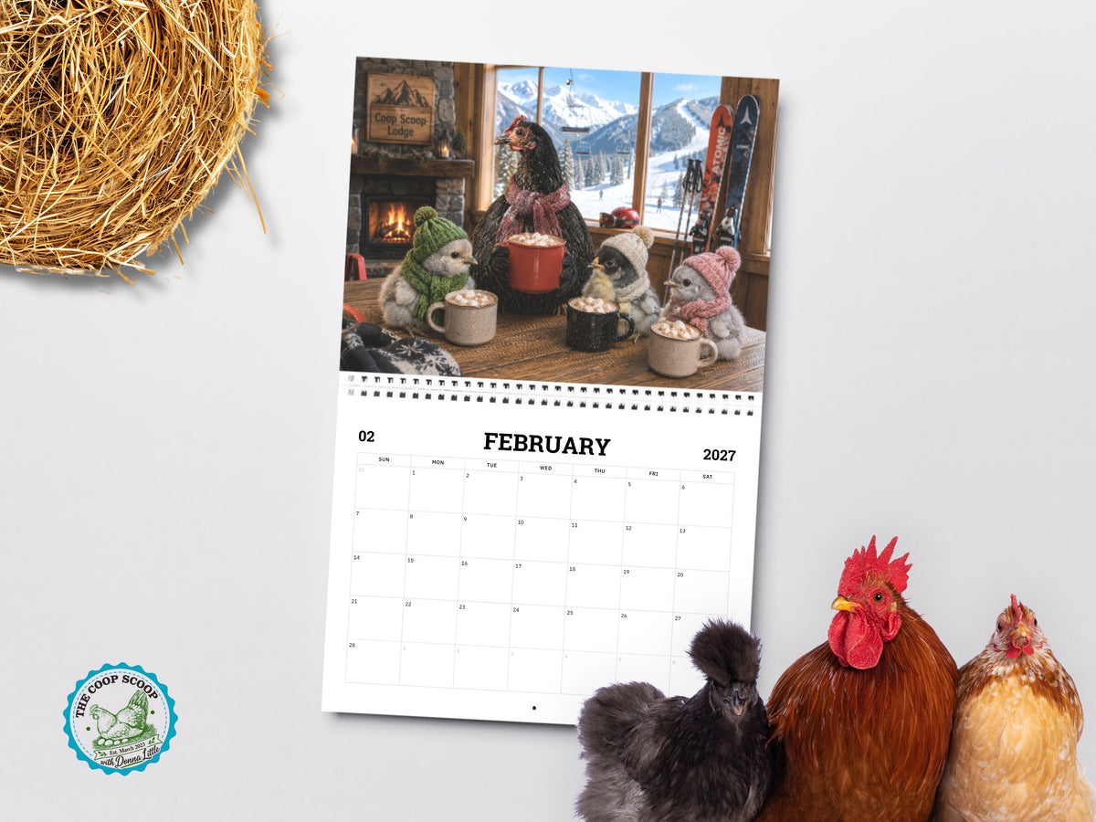 The Coop Scoop 2027 Chicken Calendar, Funny Chicken Wall Calendar, Chicken Lover Gift, Farmhouse Hen Decor