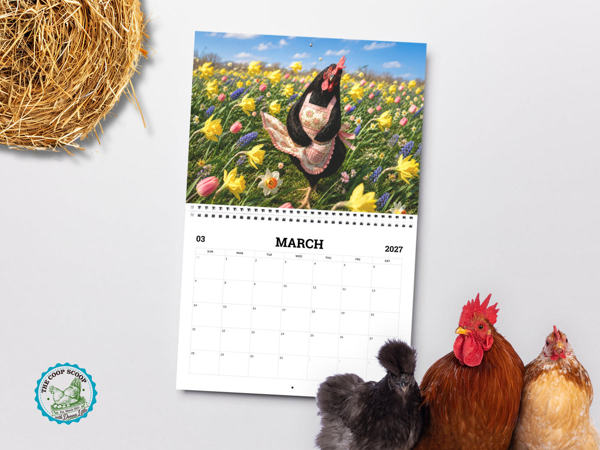 The Coop Scoop 2027 Chicken Calendar, Funny Chicken Wall Calendar, Chicken Lover Gift, Farmhouse Hen Decor