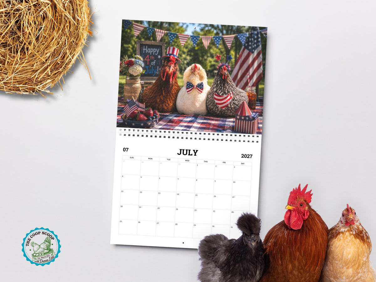 The Coop Scoop 2027 Chicken Calendar, Funny Chicken Wall Calendar, Chicken Lover Gift, Farmhouse Hen Decor
