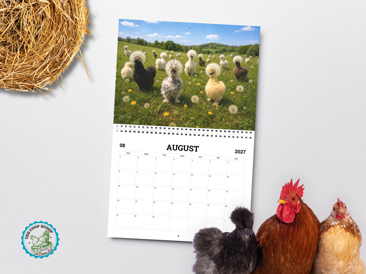 The Coop Scoop 2027 Chicken Calendar, Funny Chicken Wall Calendar, Chicken Lover Gift, Farmhouse Hen Decor