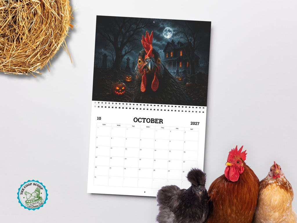 The Coop Scoop 2027 Chicken Calendar, Funny Chicken Wall Calendar, Chicken Lover Gift, Farmhouse Hen Decor