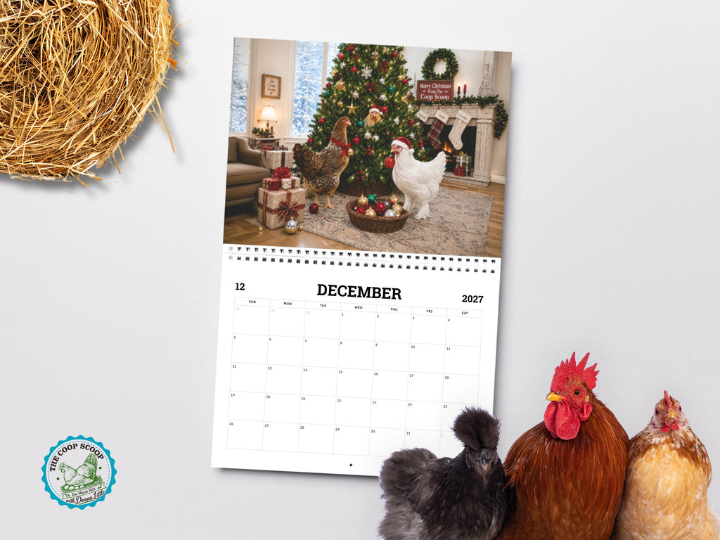 The Coop Scoop 2027 Chicken Calendar, Funny Chicken Wall Calendar, Chicken Lover Gift, Farmhouse Hen Decor