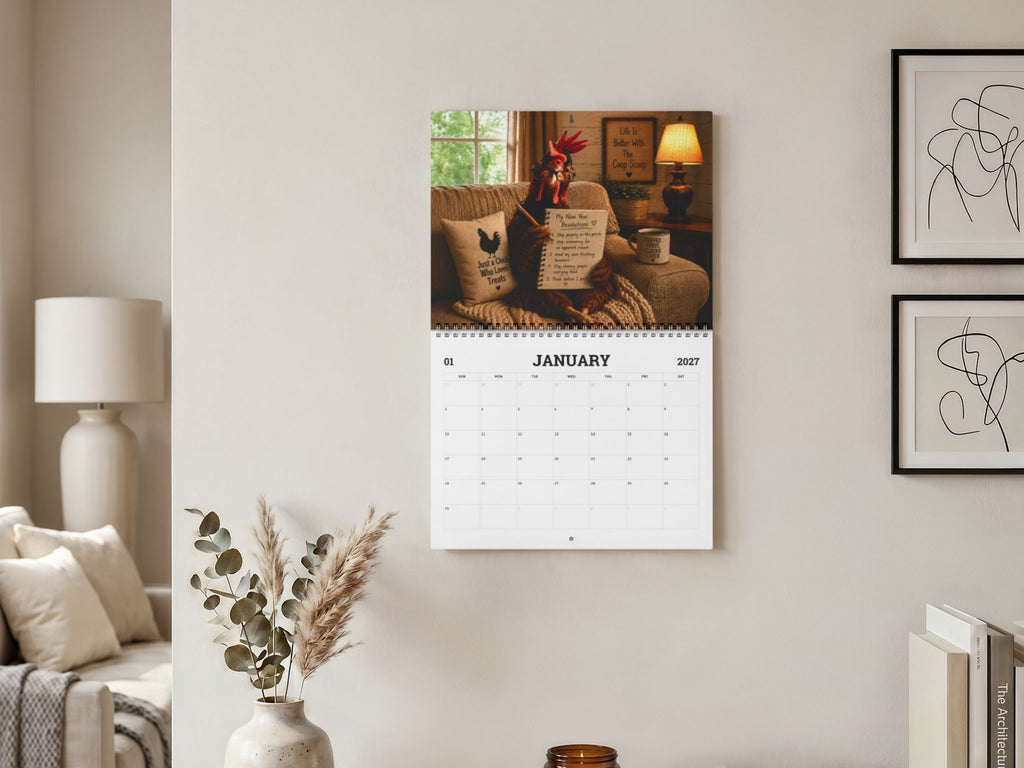 The Coop Scoop 2027 Chicken Calendar, Funny Chicken Wall Calendar, Chicken Lover Gift, Farmhouse Hen Decor
