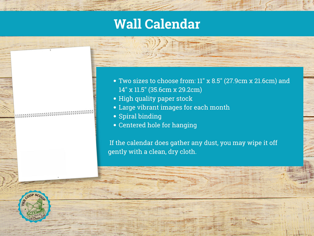 The Coop Scoop 2027 Chicken Calendar, Funny Chicken Wall Calendar, Chicken Lover Gift, Farmhouse Hen Decor