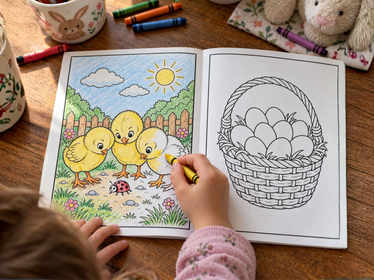The Coop Scoop Kids Chicken Coloring Book, 24 Cute Chicken Coloring Pages, Farm Animal Activity Book, Chicken Lover Gift for Kids